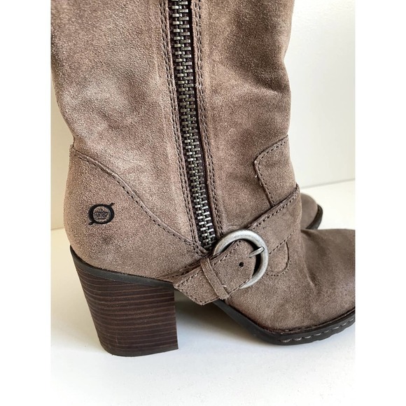BORN Boots Camryn taupe Marmotta Distressed Heel size 8 - Picture 2 of 10